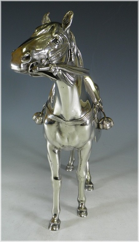 японская серебрянная скульптура Священная Лошадь Ками-Ума, 1900-е гг.