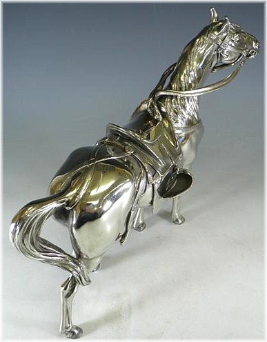 японская серебрянная скульптура Священная  Лошадь Ками-Ума, 1900-е гг.