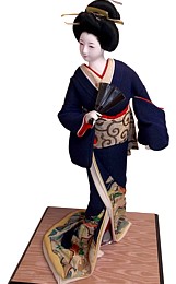 японская антикварная кукла Дама с веером, 1920-е гг.