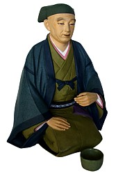 статуэтка основателя японской чайной церемонии, керамика