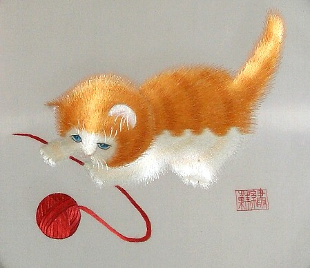 вышивка на шелке