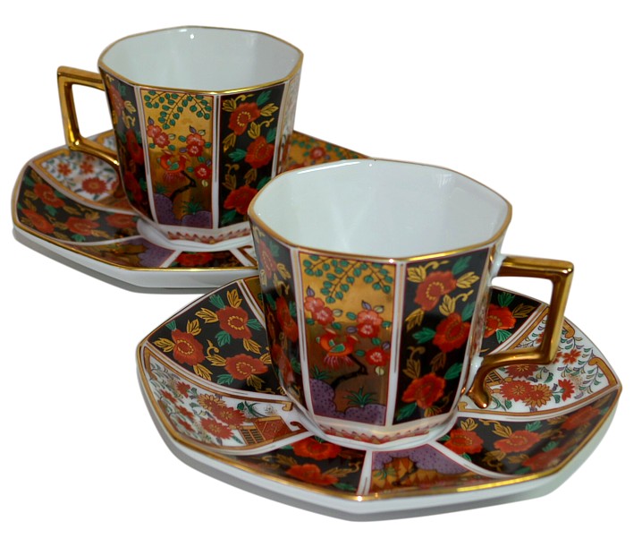 японские фарфоровые чашки в стиле фэншуй