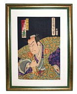 японская гравюра укиё-э Самурай