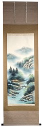 японская картина-свиток Весенний рассвет в горах, 1920-е гг.
