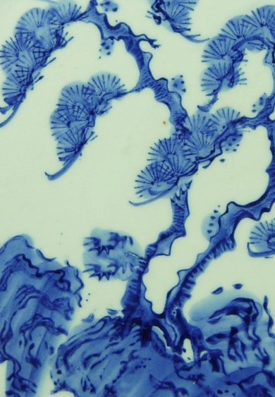 японский рисунок на фрфоровой тарелке