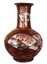 антикварная японская ваза Кутани, конец 19 в.