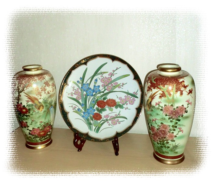 японский антикварный фарфор: вазы сацума