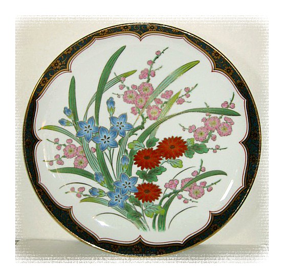 японская интерьерная фарфоровая тарелка