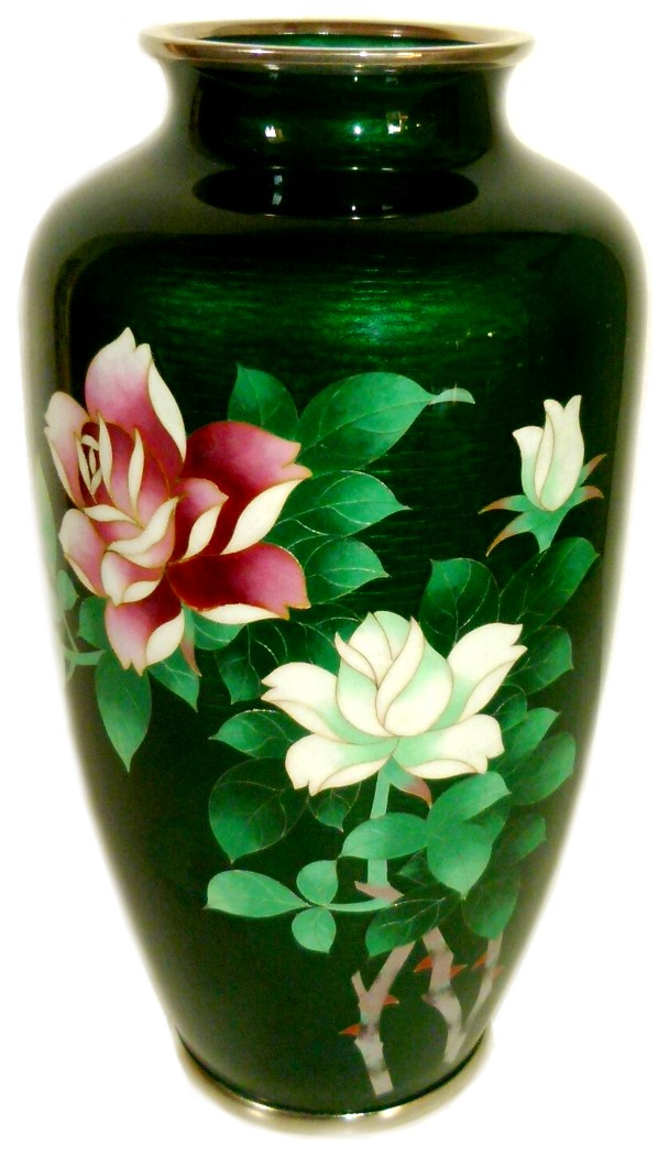 японская ваза в клуазоне (перегородчатая эмаль), 1920-е гг., Андо