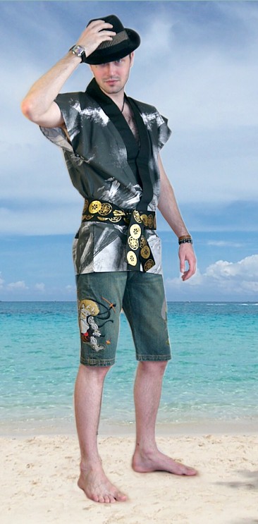 японская традиционная куртка безрукавка - хантэн