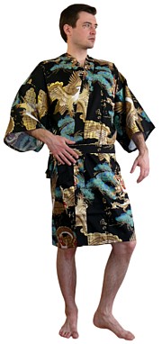 мужской  халат-кимоно в японском стиле, хлопок 100%,  сделано в Японии 