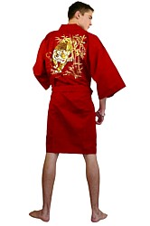 мужской халат- кимоно с вышивкой