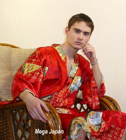 мужской шелковый халат - кимоно