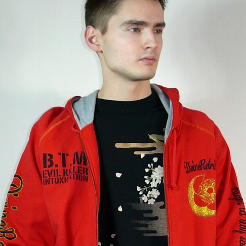 японская куртка толстовка с капюшоном