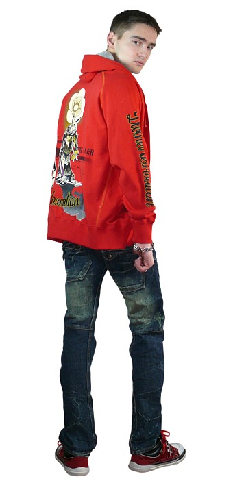 японская мужская куртка-толстовка с капюшоном