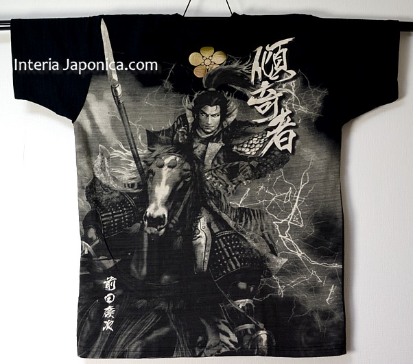 мужская японская футболка с самураем, сделано в Японии
