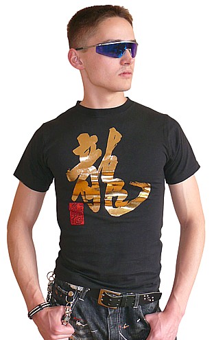 футболка с иероглифом Дракон, японская футболка с  иероглифом ДРАКОН в интернет-магазине Interia Japonica