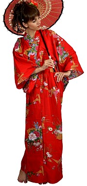 женский халат в японском стиле, кимоно. Япония