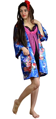 японский халатик-кимоно из иск. шелка 