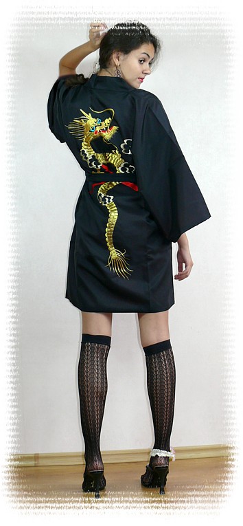 женский халат-кимоно с вышивкой ДРАКОН