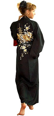женский халат кимоно с вышивкой и подкладкой, сделано в Японии