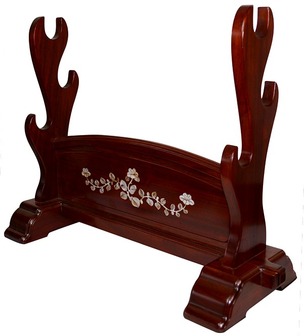 японская резная подставка для трех самурайских мечей