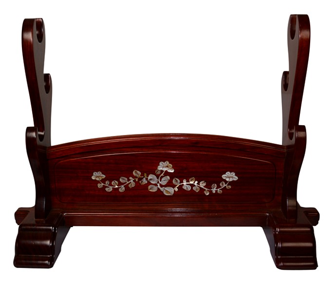 японская резная подставка для трех самурайских мечей