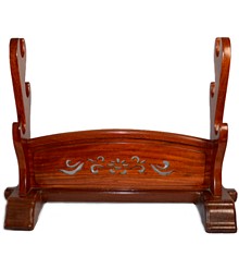 японская антикварная резная подставка для трех самурайских мечей.