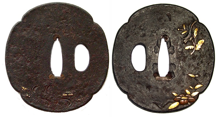 цуба самурайского меча эпохи Эдо. Японская антикварная коллекция