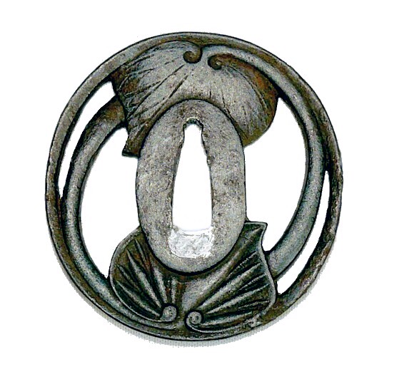 цуба японского меча вакидзаси эпохи Эдо