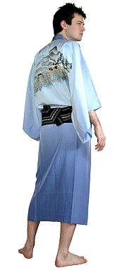 японское мужское  шелковое кимоно, 1970-е гг.