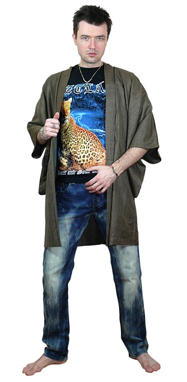 японская традиционная одежда: мужское хаори из шелка