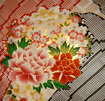 роспись на японском кимоно