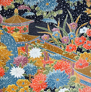 рисунок ткани японского кимоно