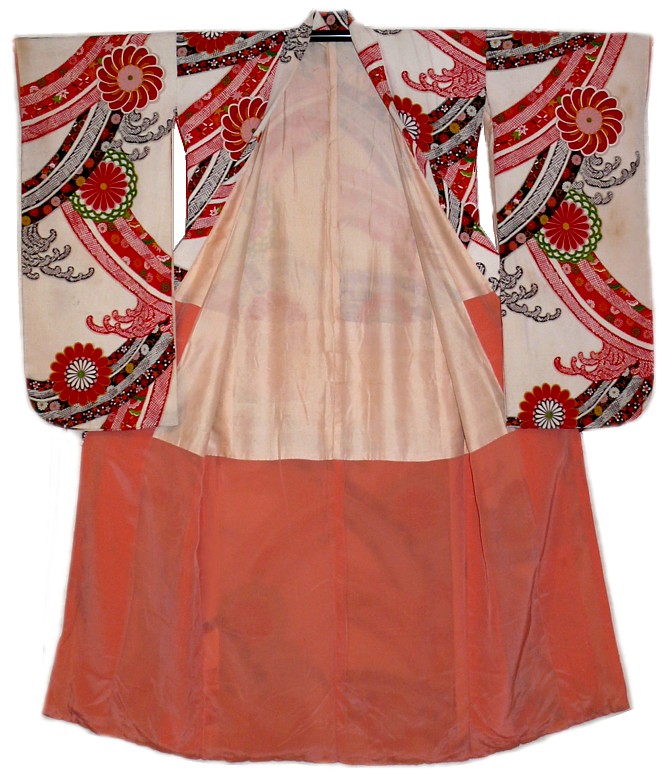 японское традиционное кимоно из шелка с авторской росписью, 1920-е гг.