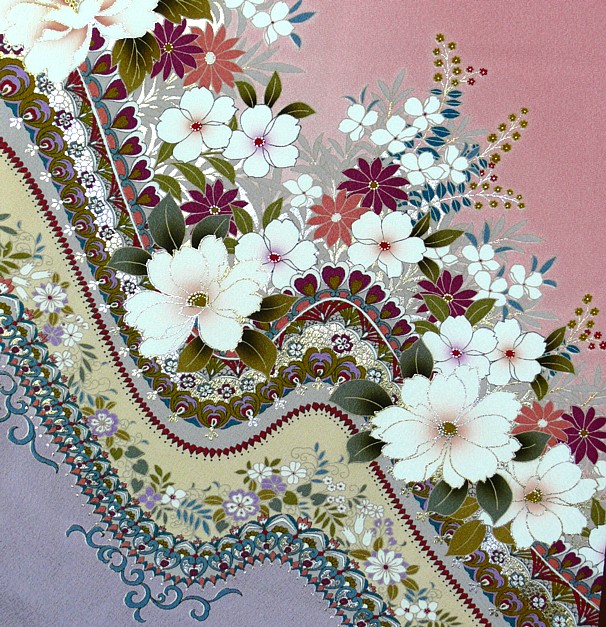 рисунок ткани японского кимоно